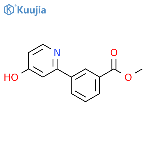 Benzoic acid, 3-(4-hydroxy-2-pyridinyl)-, methyl ester structure