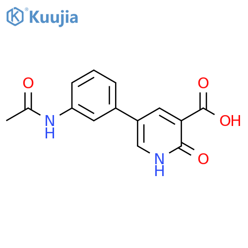 3-Pyridinecarboxylic acid, 5-[3-(acetylamino)phenyl]-1,2-dihydro-2-oxo- structure