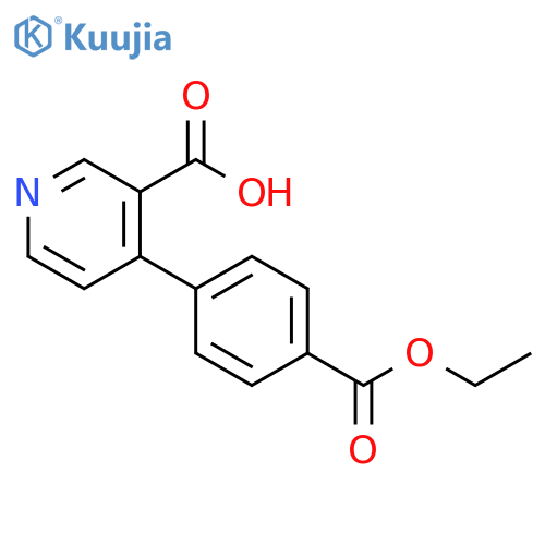 3-Pyridinecarboxylic acid, 4-[4-(ethoxycarbonyl)phenyl]- structure