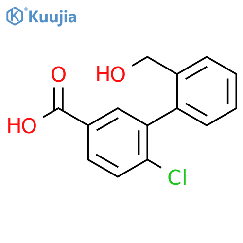 [1,1'-Biphenyl]-3-carboxylic acid, 6-chloro-2'-(hydroxymethyl)- structure