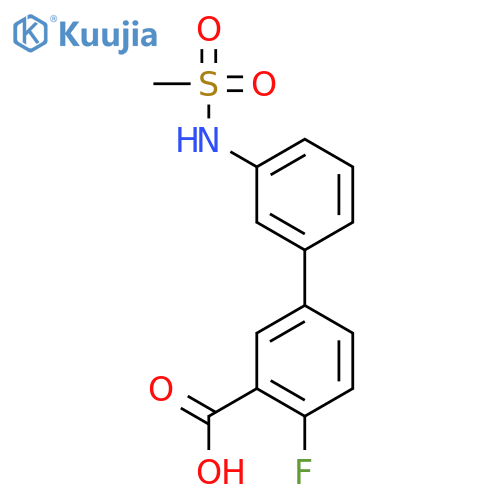 2-fluoro-5-[3-(methanesulfonamido)phenyl]benzoic Acid structure