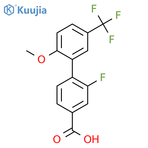 3-Fluoro-4-(2-methoxy-5-trifluoromethylphenyl)benzoic acid structure