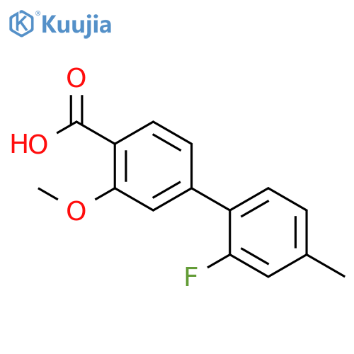 4-(2-Fluoro-4-methylphenyl)-2-methoxybenzoic acid structure