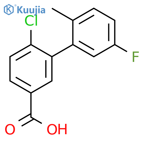 4-Chloro-3-(5-fluoro-2-methylphenyl)benzoic acid structure