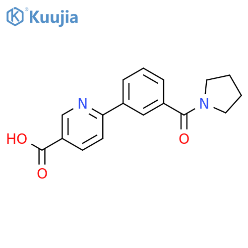 6-(3-Pyrrolidinylcarbonylphenyl)nicotinic acid structure
