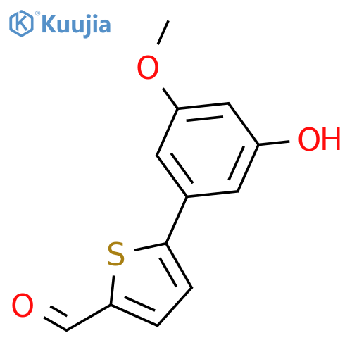 5-(3-Hydroxy-5-methoxyphenyl)thiophene-2-carbaldehyde structure