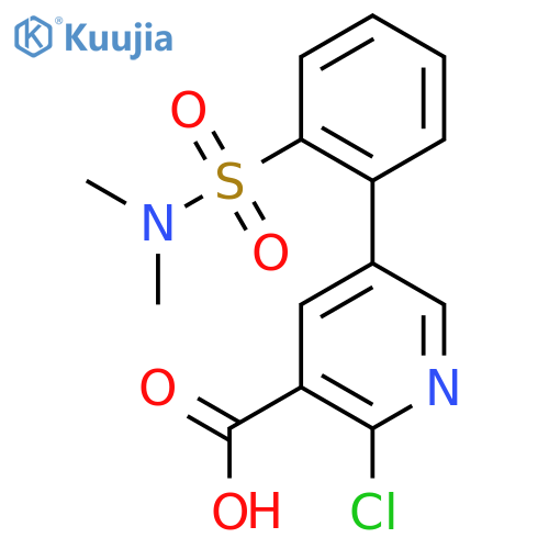 2-Chloro-5-[2-(dimethylsulfamoyl)phenyl]pyridine-3-carboxylic acid structure