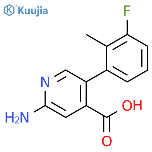2-Amino-5-(3-fluoro-2-methylphenyl)pyridine-4-carboxylic acid structure