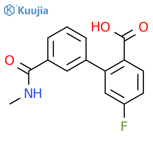 4-Fluoro-2-[3-(N-methylaminocarbonyl)phenyl]benzoic acid structure