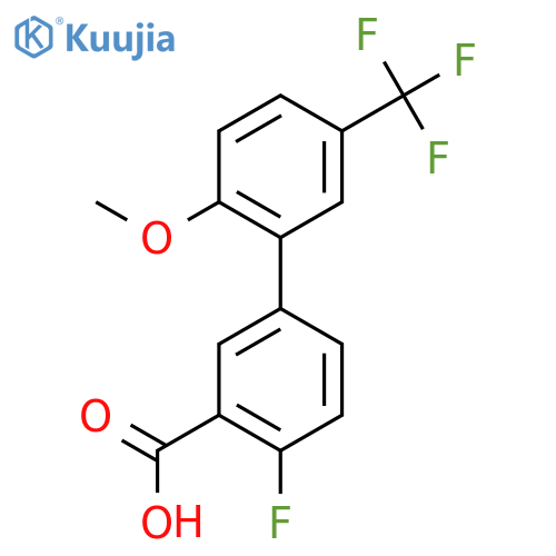 2-fluoro-5-[2-methoxy-5-(trifluoromethyl)phenyl]benzoic Acid structure