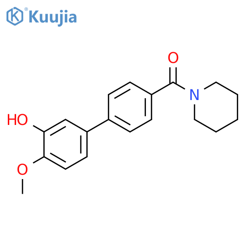 2-Methoxy-5-[4-(piperidine-1-carbonyl)phenyl]phenol structure