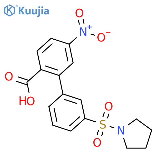 4-Nitro-2-[3-(pyrrolidinylsulfonyl)phenyl]benzoic acid structure