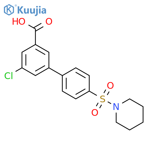5-Chloro-3-[4-(piperidin-1-ylsulfonyl)phenyl]benzoic acid structure