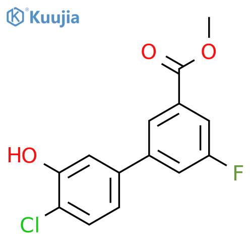 2-Chloro-5-(3-fluoro-5-methoxycarbonylphenyl)phenol structure