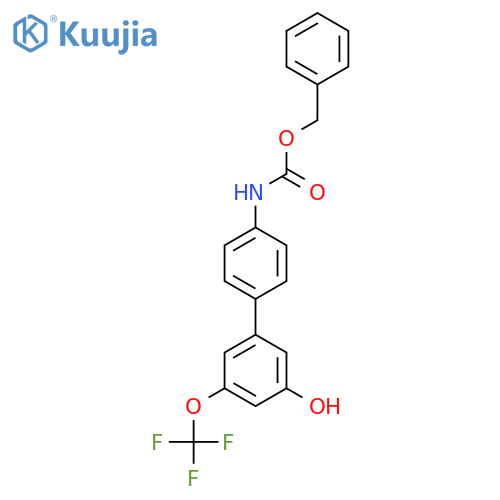 Carbamic acid, N-[3'-hydroxy-5'-(trifluoromethoxy)[1,1'-biphenyl]-4-yl]-, phenylmethyl ester structure