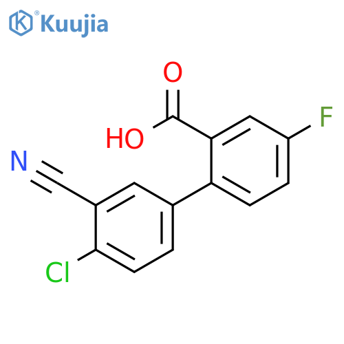 2-(4-Chloro-3-cyanophenyl)-5-fluorobenzoic acid structure