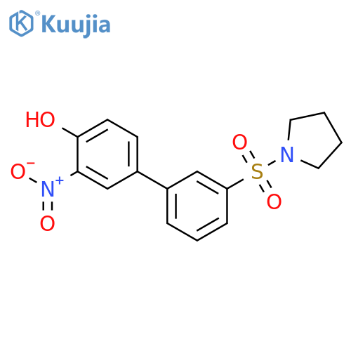 2-Nitro-4-[3-(pyrrolidinylsulfonyl)phenyl]phenol structure