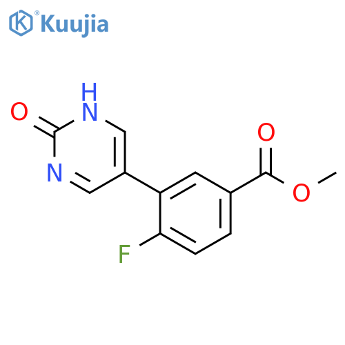 5-(2-Fluoro-5-methoxycarbonylphenyl)-2-hydroxypyrimidine structure