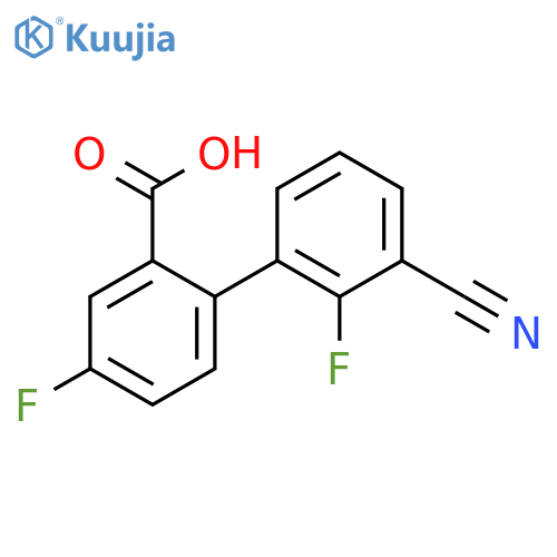 2-(3-Cyano-2-fluorophenyl)-5-fluorobenzoic acid structure