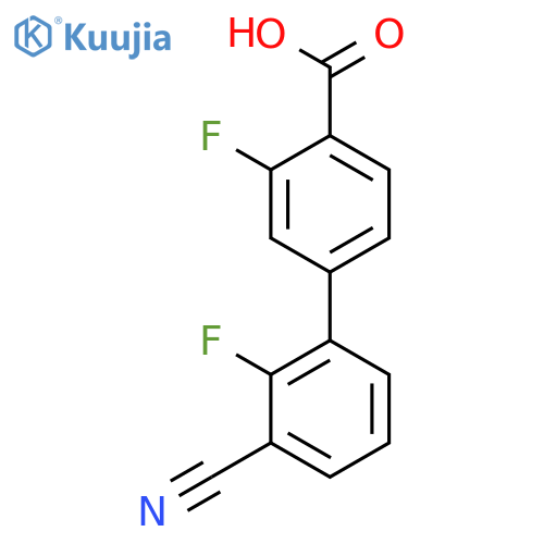 4-(3-Cyano-2-fluorophenyl)-2-fluorobenzoic acid structure