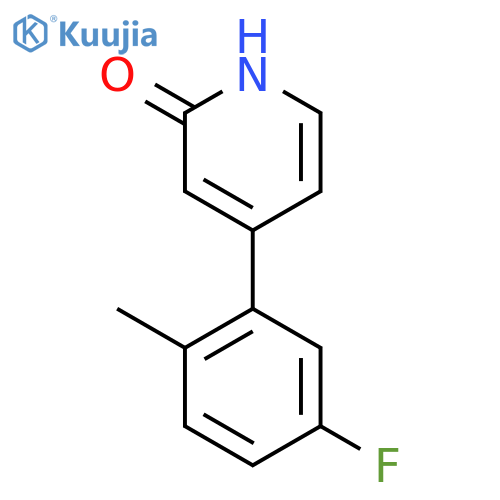 4-(5-Fluoro-2-methylphenyl)-2-hydroxypyridine structure