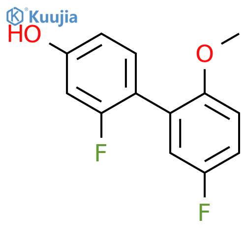 3-Fluoro-4-(5-fluoro-2-methoxyphenyl)phenol structure