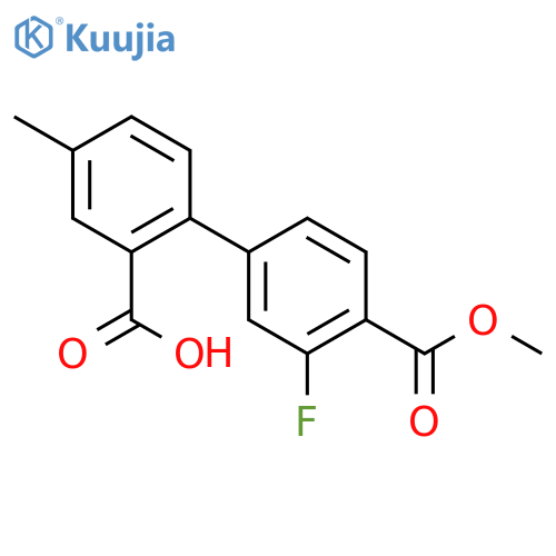 2-(3-fluoro-4-methoxycarbonylphenyl)-5-methylbenzoic Acid structure