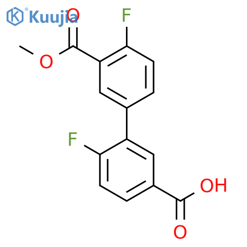 4-Fluoro-3-(4-fluoro-3-methoxycarbonylphenyl)benzoic acid structure