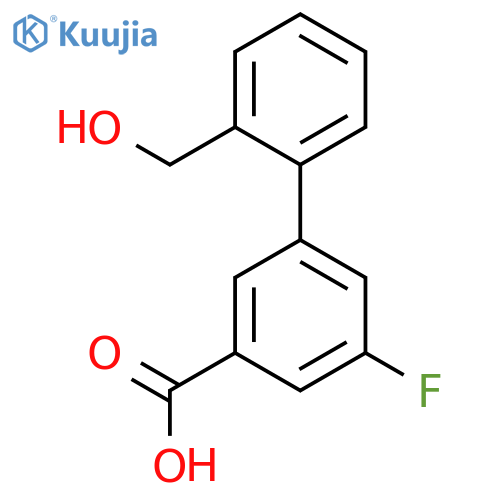 5-Fluoro-3-(2-hydroxymethylphenyl)benzoic acid structure