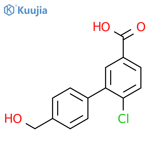 4-Chloro-3-(4-hydroxymethylphenyl)benzoic acid structure
