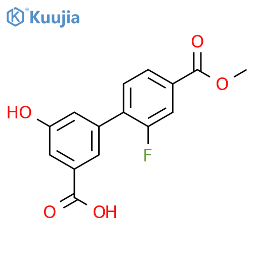 3-(2-Fluoro-4-methoxycarbonylphenyl)-5-hydroxybenzoic acid structure