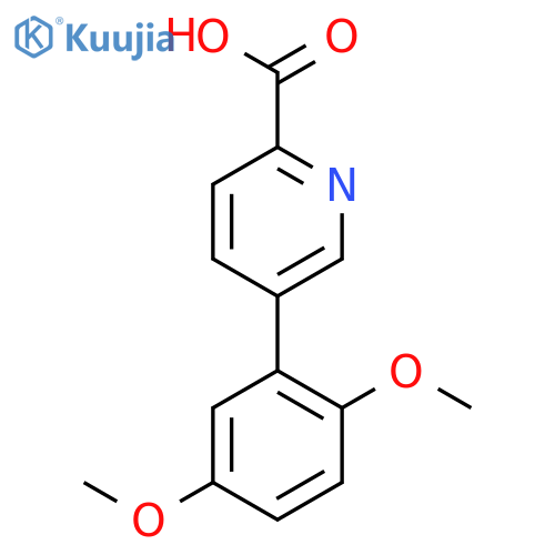 5-(2,5-dimethoxyphenyl)pyridine-2-carboxylic acid structure