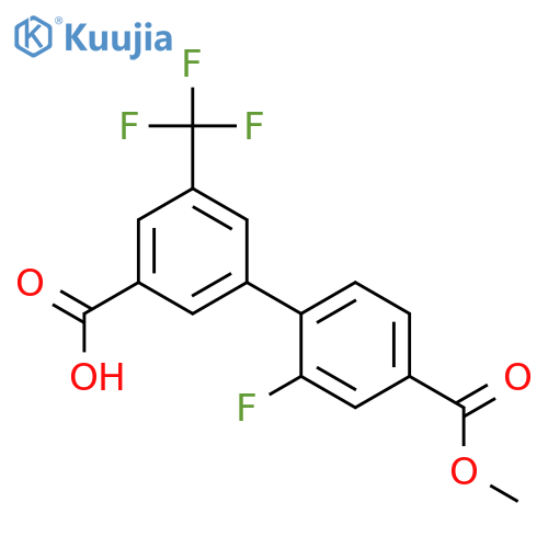3-(2-Fluoro-4-methoxycarbonylphenyl)-5-trifluoromethylbenzoic acid structure