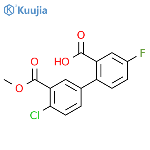 2-(4-chloro-3-methoxycarbonylphenyl)-5-fluorobenzoic Acid structure