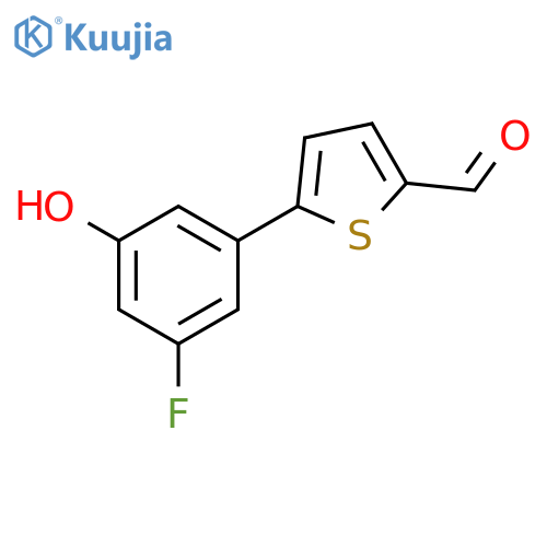 2-Thiophenecarboxaldehyde, 5-(3-fluoro-5-hydroxyphenyl)- structure