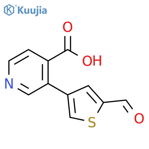 4-Pyridinecarboxylic acid, 3-(5-formyl-3-thienyl)- structure