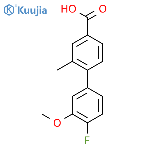 4-(4-Fluoro-3-methoxyphenyl)-3-methylbenzoic acid structure