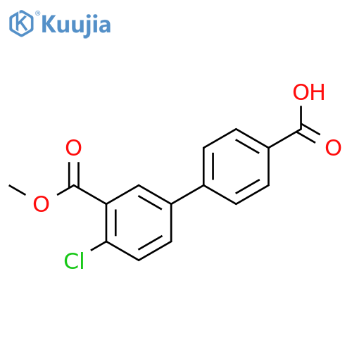 4-(4-Chloro-3-methoxycarbonylphenyl)benzoic acid structure