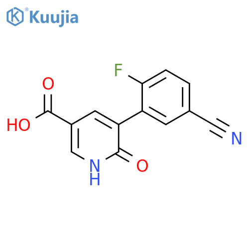 3-Pyridinecarboxylic acid, 5-(5-cyano-2-fluorophenyl)-1,6-dihydro-6-oxo- structure