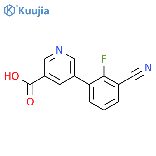 3-Pyridinecarboxylic acid, 5-(3-cyano-2-fluorophenyl)- structure