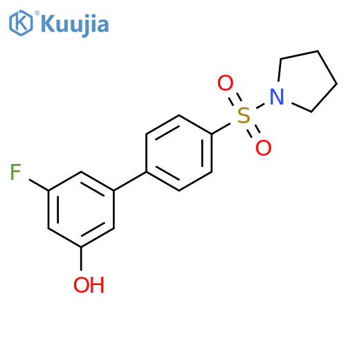 [1,1'-Biphenyl]-3-ol, 5-fluoro-4'-(1-pyrrolidinylsulfonyl)- structure