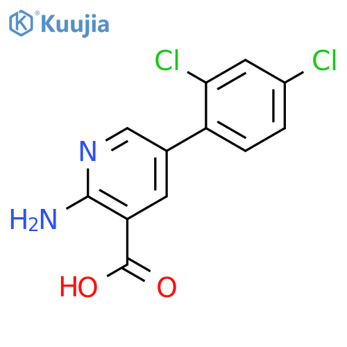 2-Amino-5-(2,4-dichlorophenyl)nicotinic acid structure