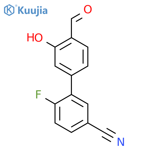 5-(5-Cyano-2-fluorophenyl)-2-formylphenol structure