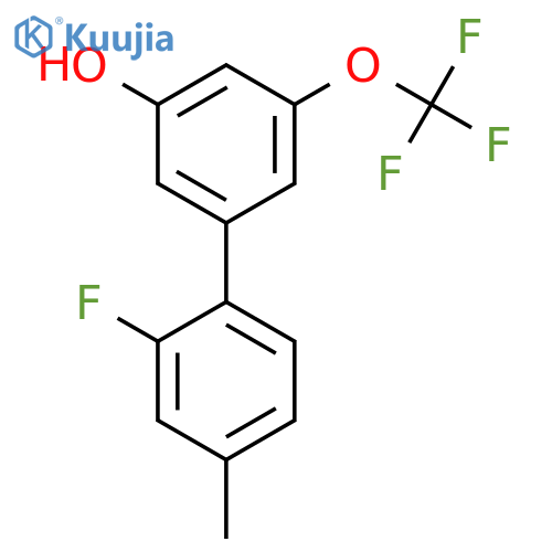 5-(2-Fluoro-4-methylphenyl)-3-trifluoromethoxyphenol structure