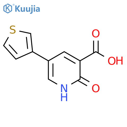 2-hydroxy-5-(thiophen-3-yl)pyridine-3-carboxylic acid structure
