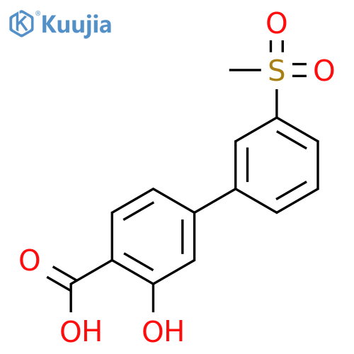 2-hydroxy-4-(3-methylsulfonylphenyl)benzoic Acid structure