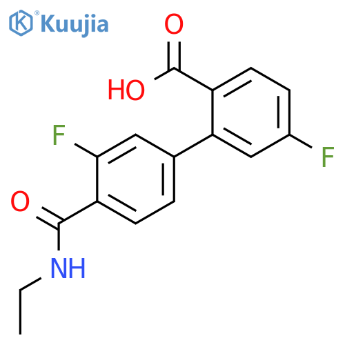 2-[4-(Ethylcarbamoyl)-3-fluorophenyl]-4-fluorobenzoic acid structure