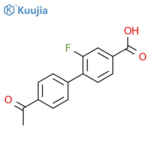 4-(4-Acetylphenyl)-3-fluorobenzoic acid structure