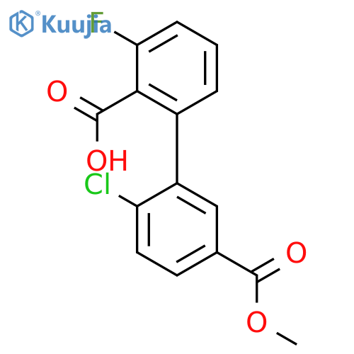 2-(2-Chloro-5-methoxycarbonylphenyl)-6-fluorobenzoic acid structure