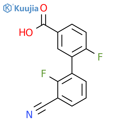 3-(3-Cyano-2-fluorophenyl)-4-fluorobenzoic acid structure